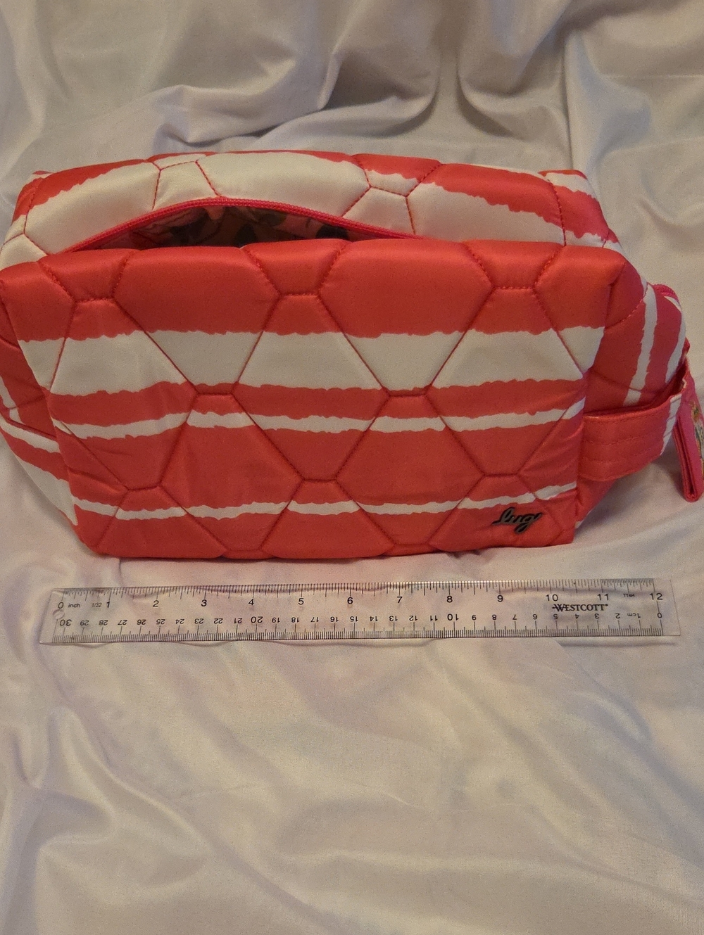 lug Bumper Cosmetic Travel Case Magenta Stripe